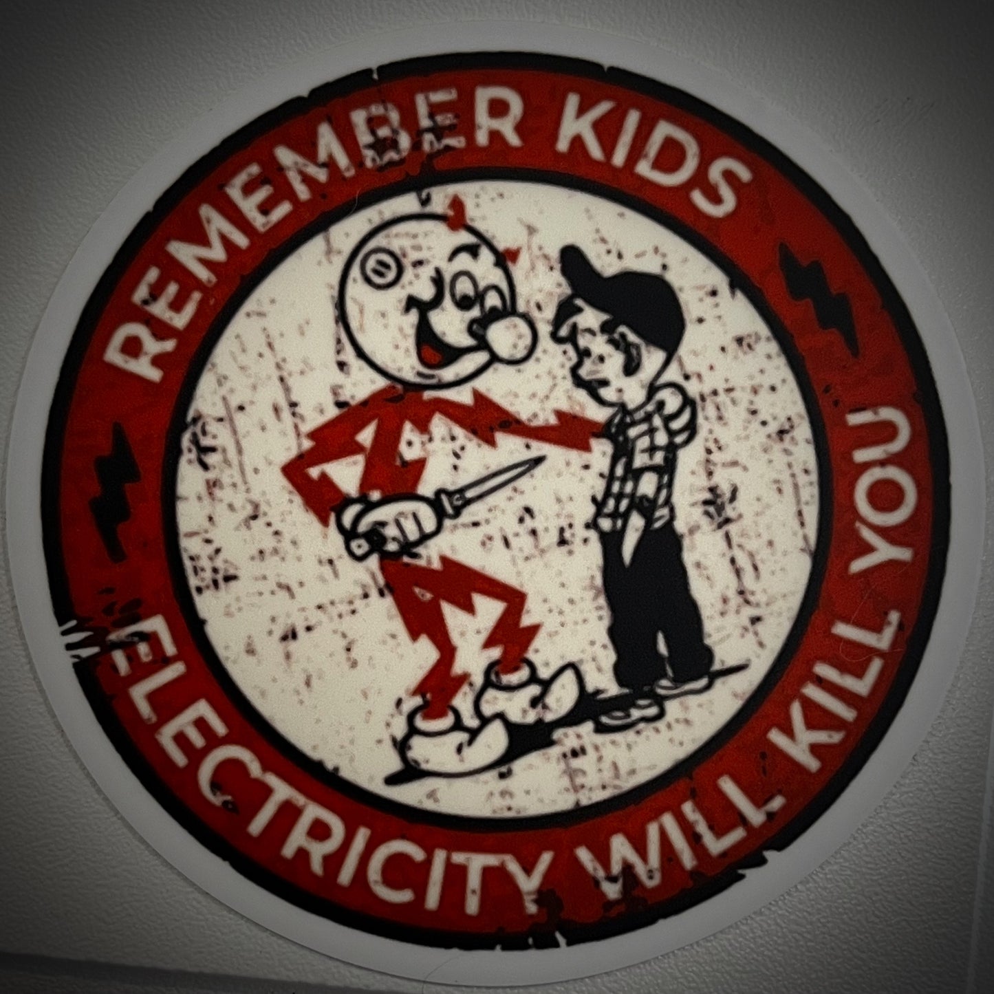 Reddy Kilowatt Retro Sticker - “Don’t worry kids…” 3inch