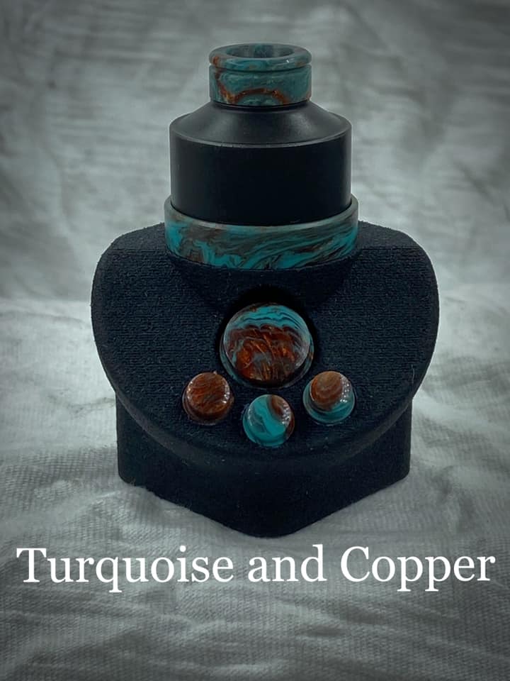 BMM Lathe Turned Accessories - Turquoise & Copper