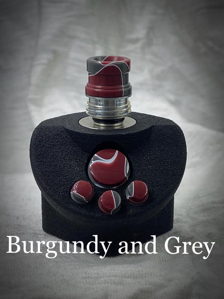 BMM Lathe Turned Accessories - Burgundy and Grey