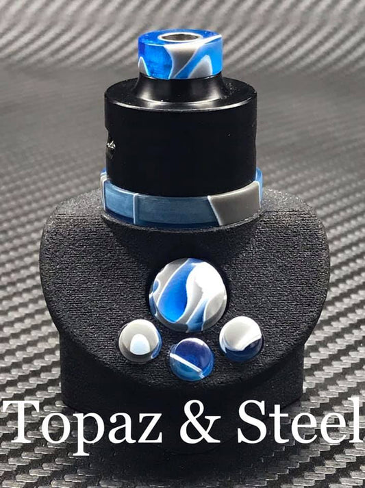 BMM Lathe Turned Accessories - Topaz & Steel